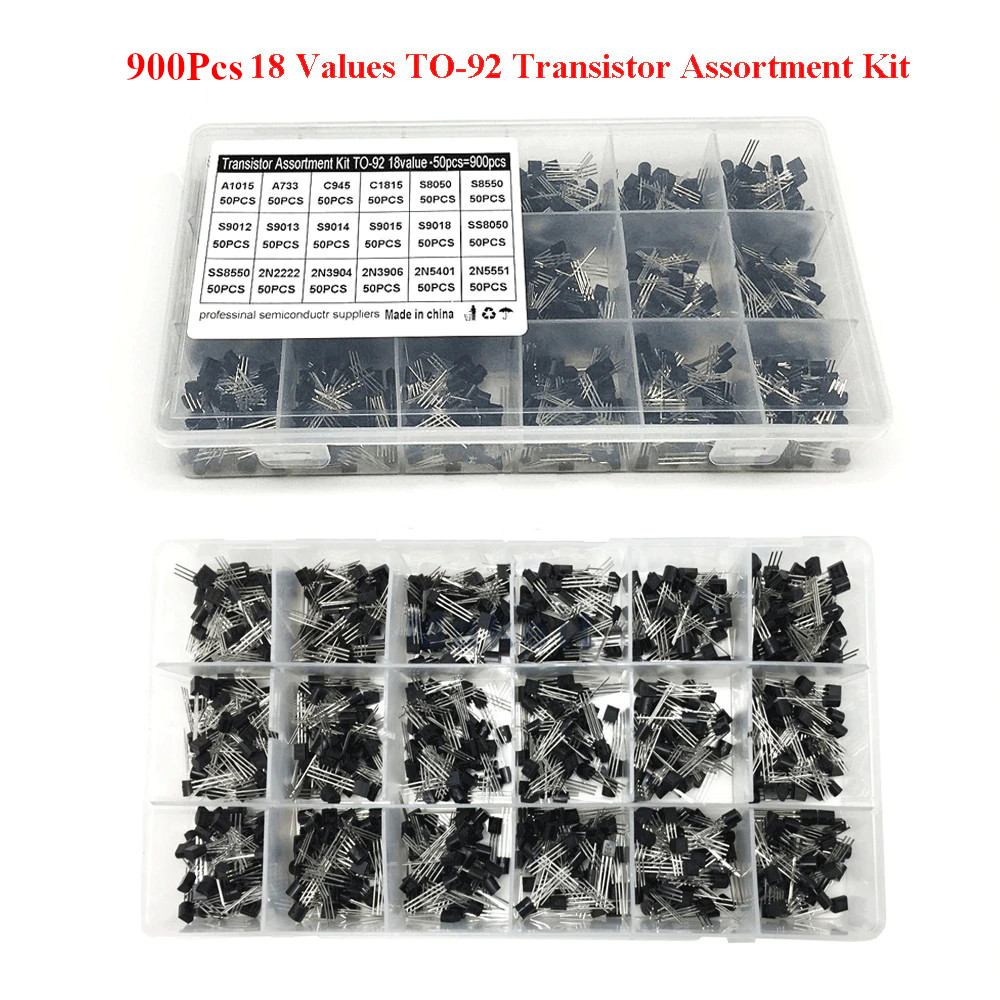 SoarUp 600Pcs 15 Types 2N2222-S9018 Mixed Transistors Kit,TO-92 Assortment 3 Pins General Purpose Transistor Box Kit 